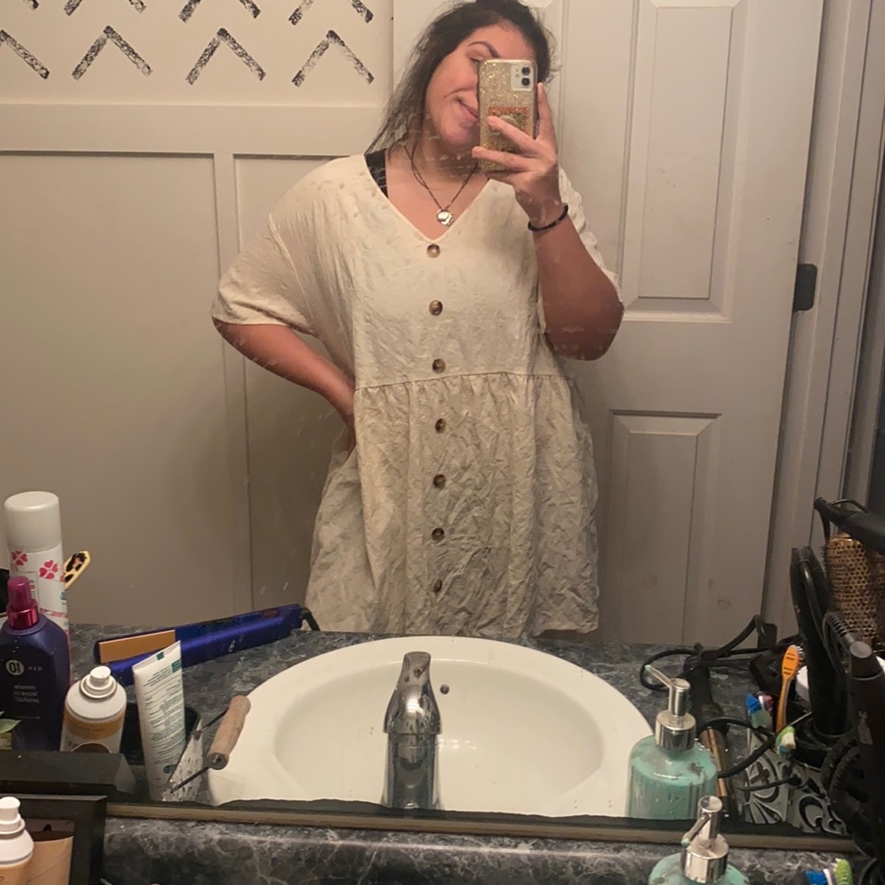SHEIN dress. Never worn. White with buttons